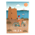 Souvenir de Ibiza, placa decorativa vintage de la torre de Ses Portes