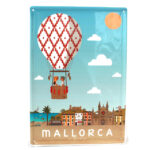 Souvenir de Mallorca, placa decorativa vintage de Mallorca en globo