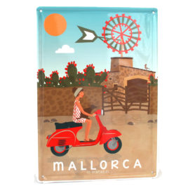 Souvenir de Mallorca, placa decorativa vintage vespa&molino