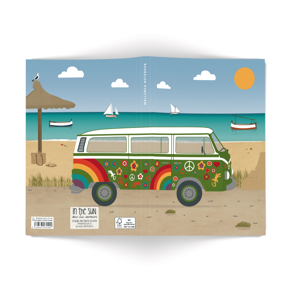 Mallorca Notebook, Beach & Hippie Van