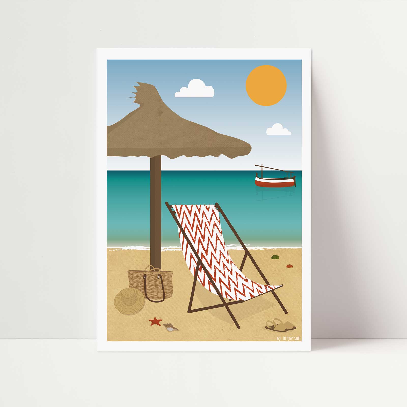 postal mallorca, playa es trenc hamaca