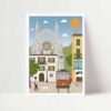 postal mallorca, soller, iglesia soller y tranvia