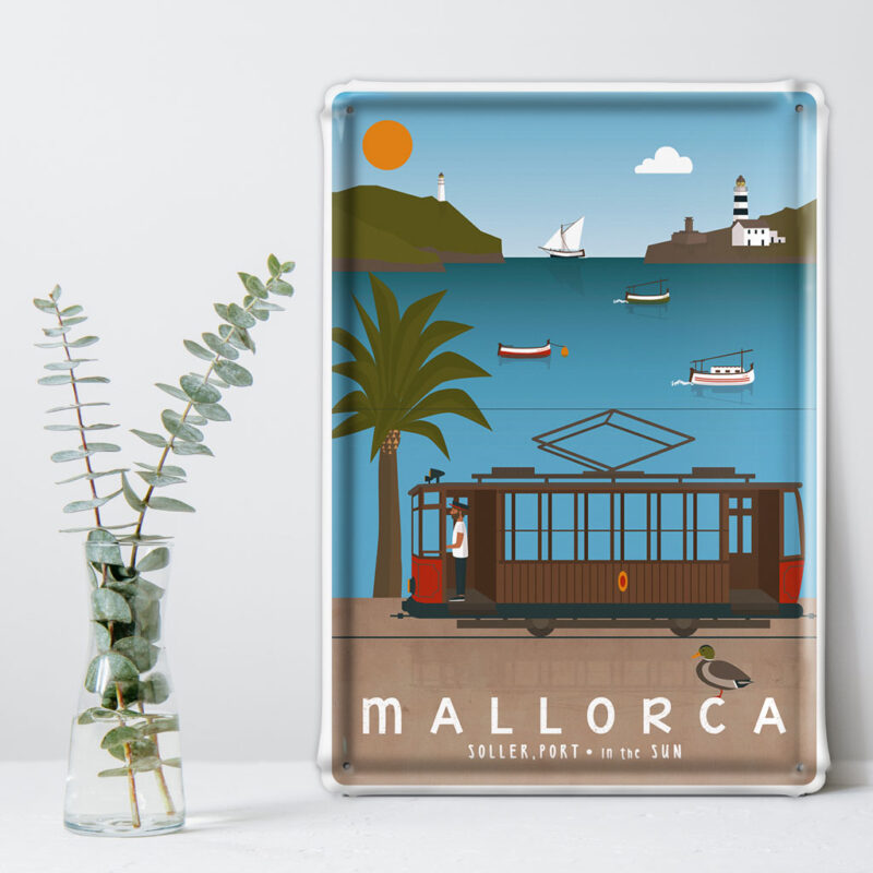 Placa decorativa Mallorca, Puerto Soller y Tranvia
