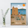 Placa decorativa Ibiza, Torre Ses Portes y Bicicleta