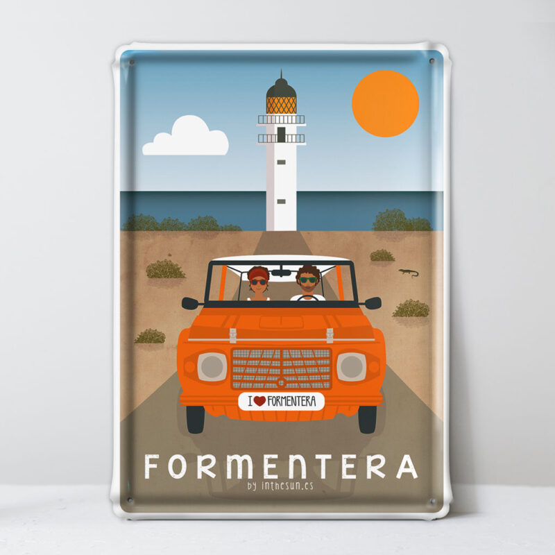 placa decorativa Formentera, Faro Cap Barbaria y Mehari