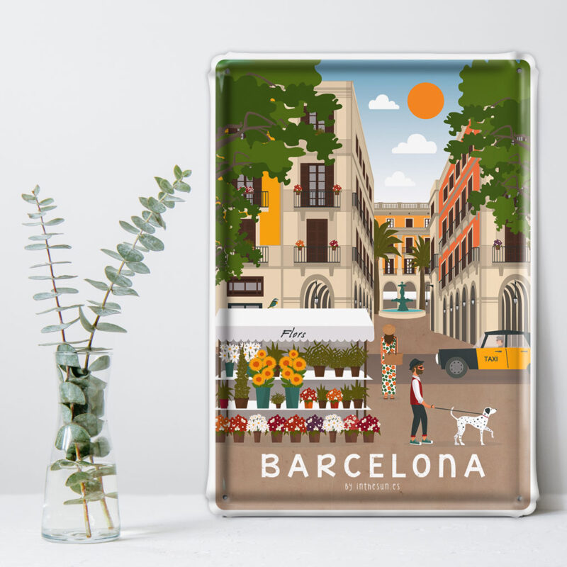 Placa decorativa Barcelona, Las Ramblas