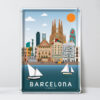 placa decorativa Barcelona, Skyline Barcelona