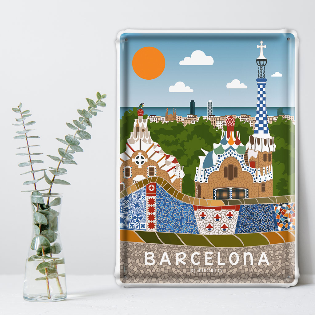 Placa decorativa Barcelona, Parc Guell