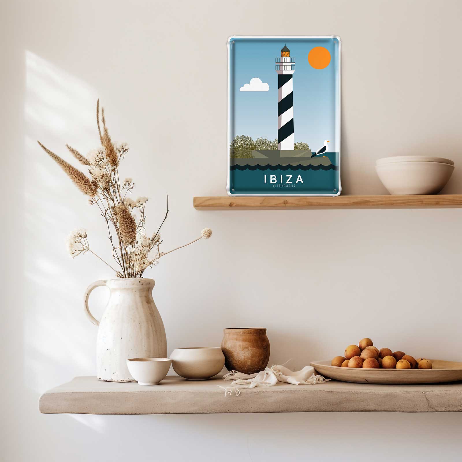 placa decorativa ibiza, faro de portinatx