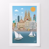 Art Print Barcelona Skyline